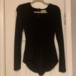 Alice and Olivia Black Bodysuit Long Sleeve
